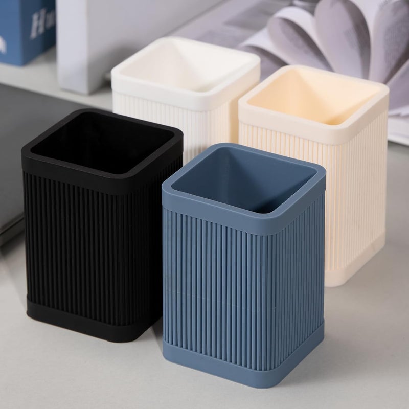 HighHerz Aesthetic Pen Holder For Desk, Modern Silicone Pencil Holder, Stylish Office Desk Decor, Made of 5 mm Thickened Premium Silicone, Office Desk Organizer And Accessories (Dark Blue) - Image 5